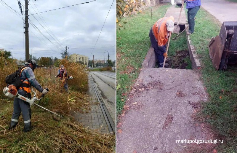 В Мариуполе перед зимой очистили больше 300 ливнеприёмных колодцев и 700 метров ливнёвки